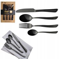 ZESTAW SZTUĆCÓW 16EL 4os ELEGANCKIE CZARNE sztućce