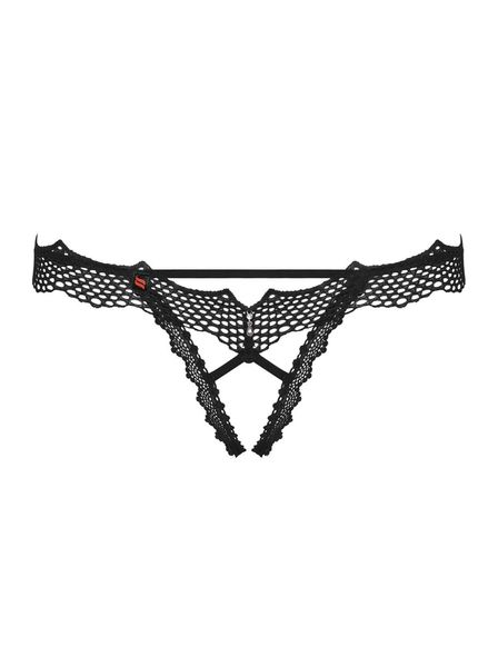 Bielizna-Bravelle Stringi Otwarte Czarne  S/M zdjęcie 7