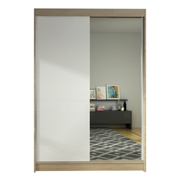 Szafa przesuwna Lino I z lustrem 120cm garderoba - SONOMA/BIAŁY