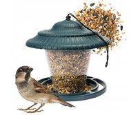 KARMNIK DLA PTAKÓW ZIMUJĄCYCH WISZĄCY BUDKA DOMEK ZIELONY + KARMA GRATIS