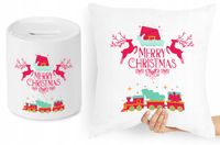 Na Święta Zestaw Poduszka + Skarbonka Prezent Z Nadrukiem Ze Zdjęciem