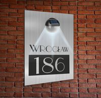 TABLICZKA ADRESOWA oświetlona pionowa dibond numer domu 30x20 nierdzewna