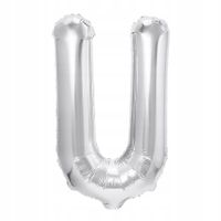 Balon Foliowy w Kształcie Litery U 40cm Srebrny na Różne Okazje
