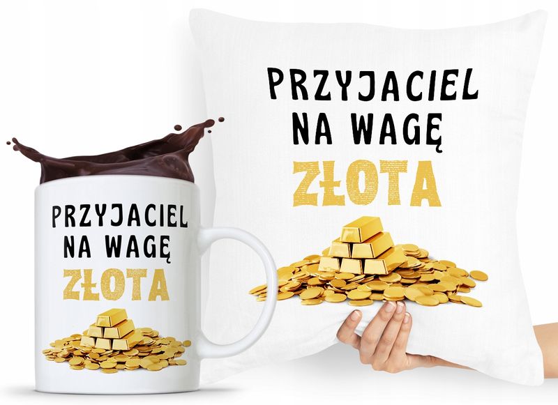 Zestaw Poduszka + Kubek Prezent Dla Przyjaciela Z Nadrukiem Ze Zdjęciem zdjęcie 1