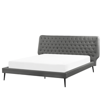 Łóżko ekoskóra 160 x 200 cm szare ESSONNE