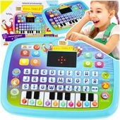 TABLET EDUKACYJNY LED DLA DZIECI PIANINO UCZY LITER CYFR SŁÓW MATEMATYKI