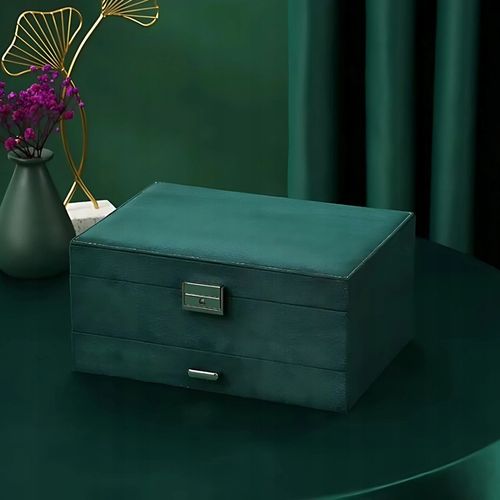 SZKATUŁKA NA BIŻUTERIĘ KUFEREK PUDEŁKO ORGANIZER ELEGANCKI POJEMNY BOX F6 na Arena.pl