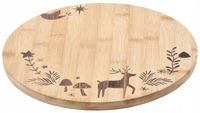 DESKA ŚWIĄTECZNA DO KROJENIA BAMBUSOWA OKRĄGŁA Z WZOREM 28 CM