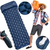 MATERAC JEDNOOSOBOWY Z POMPKĄ MATA TURYSTYCZNA SKŁADANY DMUCHANY Z PODUSZKĄ