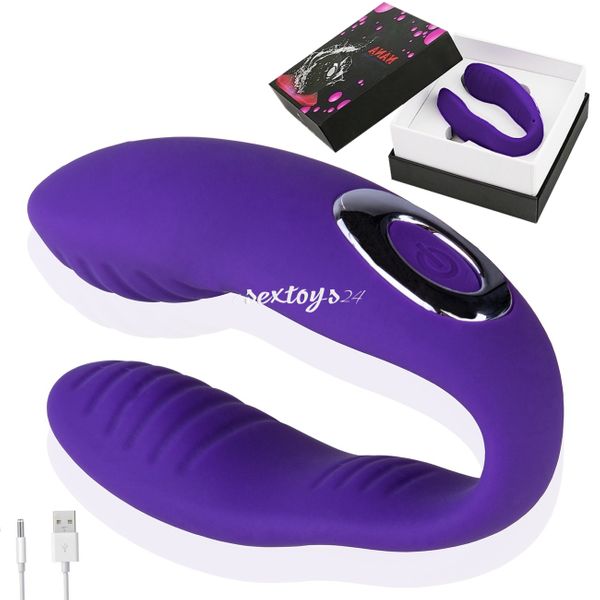 MASAŻER PENISA i POCHWY Wibrator Dla Par 10 PROG. FIOLETOWY zdjęcie 1