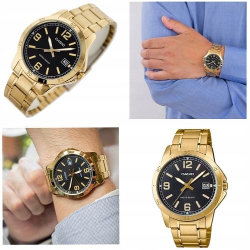 ZEGAREK MĘSKI CASIO MTP-V004 datownik stalowy + BOX + GRAWER na Arena.pl