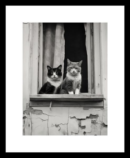 Plakat 15x20cm Para w Oknie zdjęcie 3