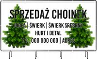 BANER REKLAMOWY 130x80 cm plandeka różne wzory SPRZEDAŻ CHOINEK duży wybór