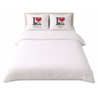 Komplet Pościeli z nadrukiem 160x200 Bawełna Walentynki Prezent dla Pary