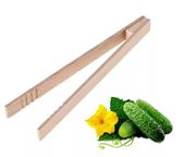 Szczypce uniwersalne drewniane proste 22 cm do serwowania potraw
