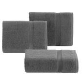 Ręcznik frotte z kolorową bordiurą MOLLY 30X50 stalowy