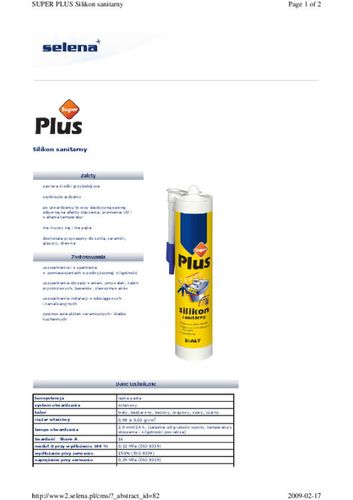 SILIKON SUPER PLUS SANITARNY 280ML BIAŁY na Arena.pl