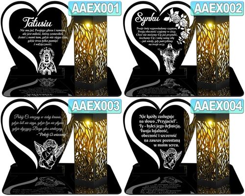 ZNICZ SOLARNY LED WIECZNY DLA MAMY NA CMENTARZ GRÓB lampka Napis Serce 3D na Arena.pl