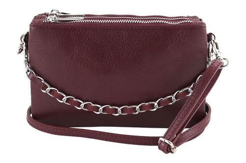 Modna włoska listonoszka skórzana - Barberini's - Granatowa na Arena.pl