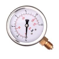 manometr glicerynowy 0-12 bar dolny 1/4 cala zegar tarcza 63mm