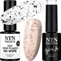 NTN Lakier Hybrydowy 5g Nr192 + NTN Top Flakes 7g Efekt Przepiórczego Jajka