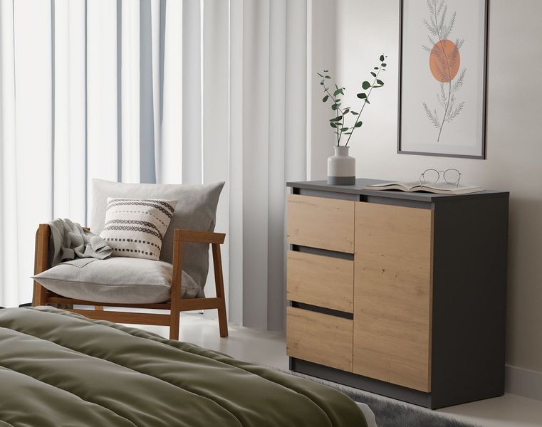 KOMODA 1 DRZWI 3 SZUFLADY ANT/ART KOMPLET zdjęcie 4