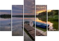 105CM 150CM OBRAZ 5 ELEM ZACHÓD SŁOŃCA JEZIOREM WOLSZTYŃSKIM DRUK