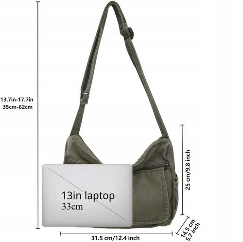 Canvas Crossbody Bag Messenger Bag dla kobiet i mężczyzn Vintage Tornister na Arena.pl