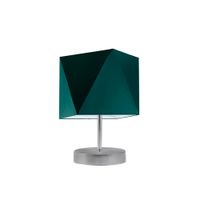 Lampka PASADENA abażur zieleń butelkowa stelaż srebrny