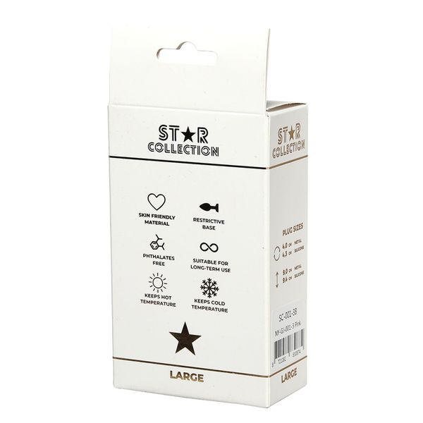 Star Collection - Pink Silicone Anal Plug L - Light Blue Stone zdjęcie 2