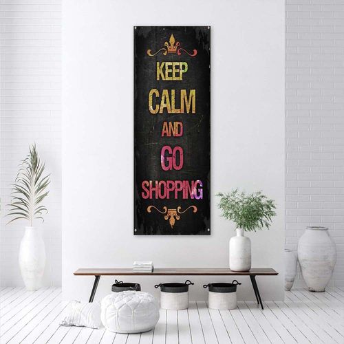 OBRAZ NA PŁÓTNIE Napis Keep calm and go 40x120 na Arena.pl