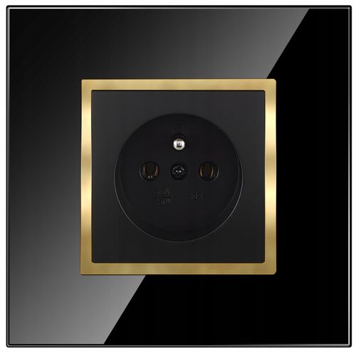 GNIAZDKO POJEDYNCZE Z BOLCEM CZARNE ZŁOTE W RAMCE SZKLANEJ KONTAKT na Arena.pl