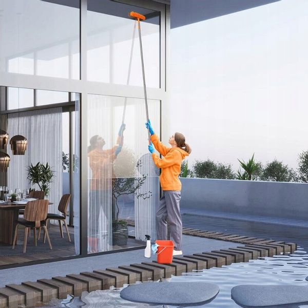 MYJKA DO OKIEN SZYB TELESKOPOWY Z ŚCIĄGACZKA WODY ZESTAW DUŻA WYSOKOŚĆ 2W1 zdjęcie 5