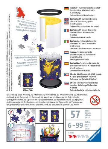 Puzzle 57 Elementów 3D Przybornik Pikachu na Arena.pl