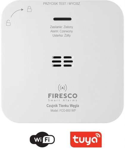 Czujnik czadu Firesco FCO-850 WF z WiFi aplikacja Tuya na Arena.pl