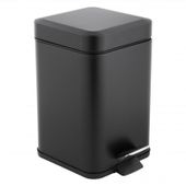 Kosz na śmieci do łazienki 3L czarny kwadrat SOFT CLOSE - Yoka