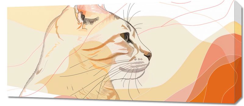 Obraz 90x40cm Delikatny Profil Kota zdjęcie 1