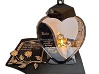 TATA TACIE ZNICZ LAMPION NA GRÓB SERCE ZŁOTO SKOS SENTENCJA+ ŚWIECA