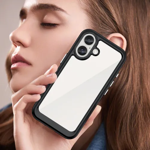 etui outer space case z żelową ramką do iphone 16 - czarne na Arena.pl