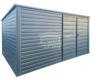 Schowek Domek Ogrodowy 4x2,5m - Brama Dwuskrzydłowa Dach Spad w tył GP485