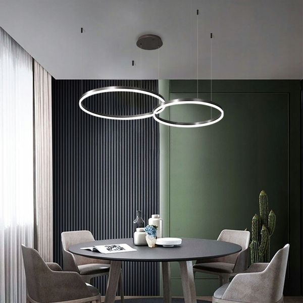 Lampa wisząca 40+60cm pilot okrąg ring żyrandol 52W LED Tuya WiFi SILVA EXT zdjęcie 6