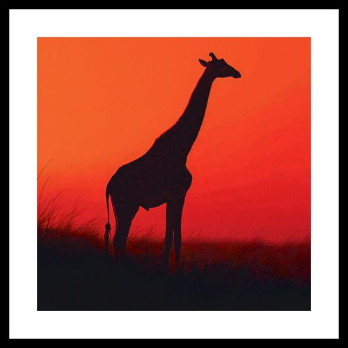 Plakat 30x30cm Żyrafa w Czerni na Arena.pl