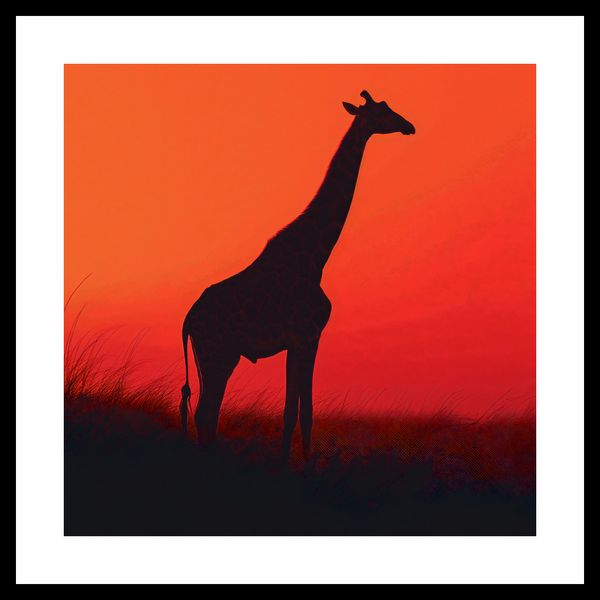 Plakat 30x30cm Żyrafa w Czerni zdjęcie 3