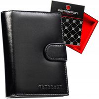 Klasyczny męski portfel skórzany RFID duży skóra naturalna PETERSON
