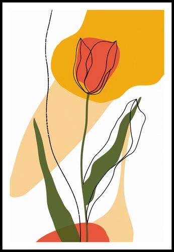 Plakat 61x91,5cm Przerysowany Tulipan na Arena.pl