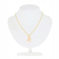 Złoty wisiorek literka R pr.585 + łańcuszek