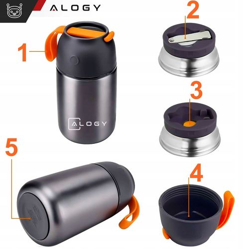 TERMOS OBIADOWY NA ŻYWNOŚĆ JEDZENIE ZUPĘ DLA DZIECI 700ml STALOWY - PREMIUM na Arena.pl