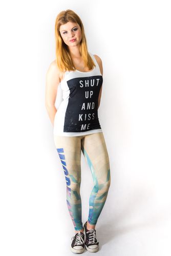 LEGINSY WORK OUT BEIGE na Arena.pl