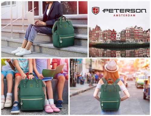 Plecak damski miejski na laptop port USB pojemny kieszenie PETERSON na Arena.pl