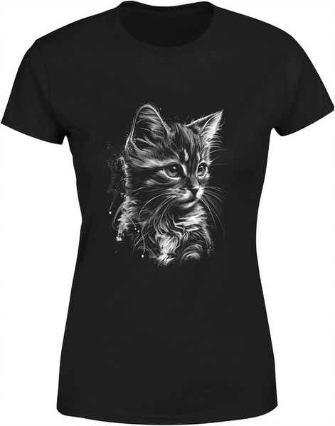 KOT KOSZULKA DAMSKA Z KOTEM KICIA KOTEK NADRUKIEM BLUZKA TSHIRT DAMSKI zdjęcie 1